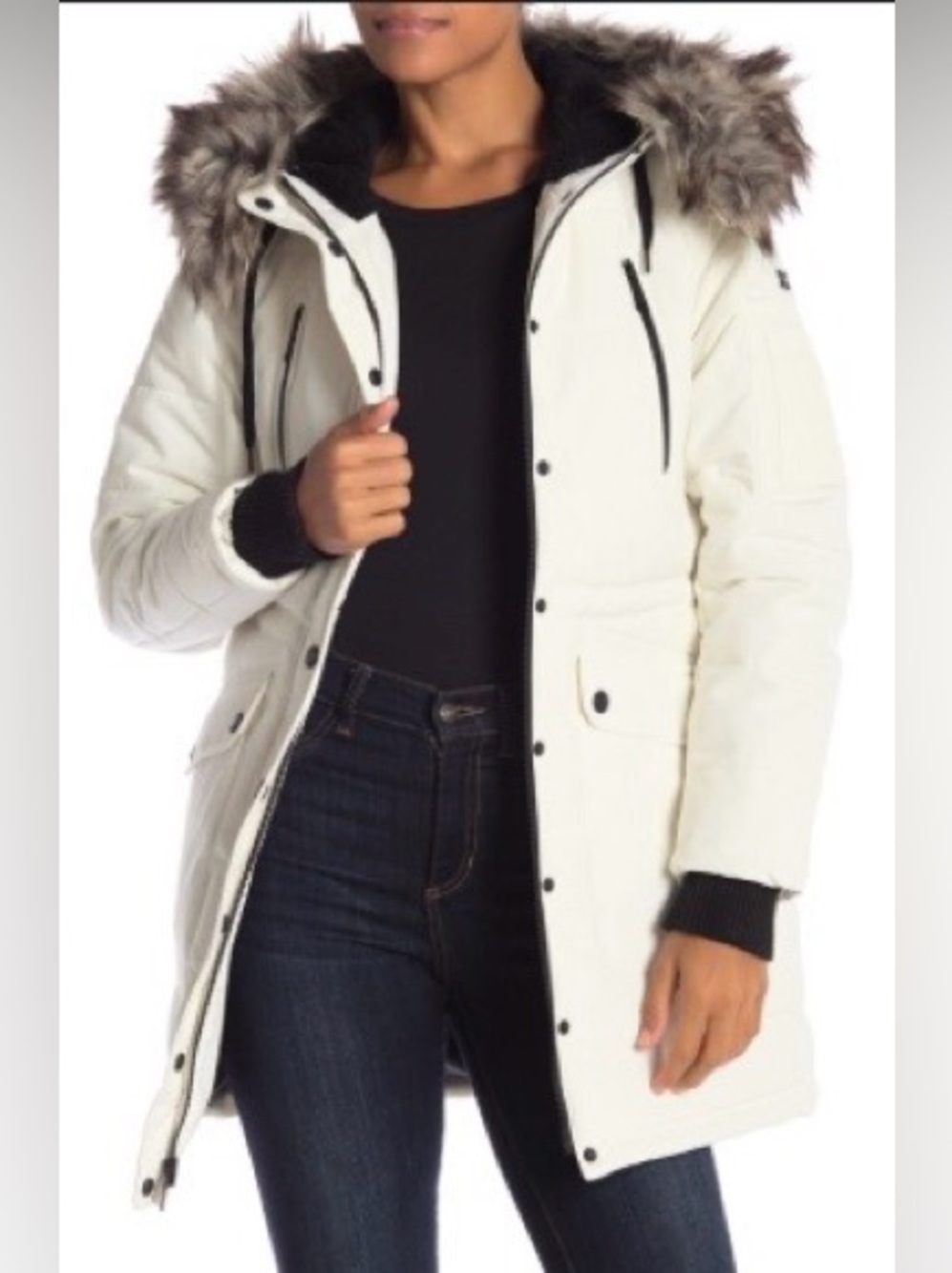 BCBGeneration HOODED (NO FAUX FUR TRIM) WINTER PARKA COAT SIZE XS. MSRP$340-$400